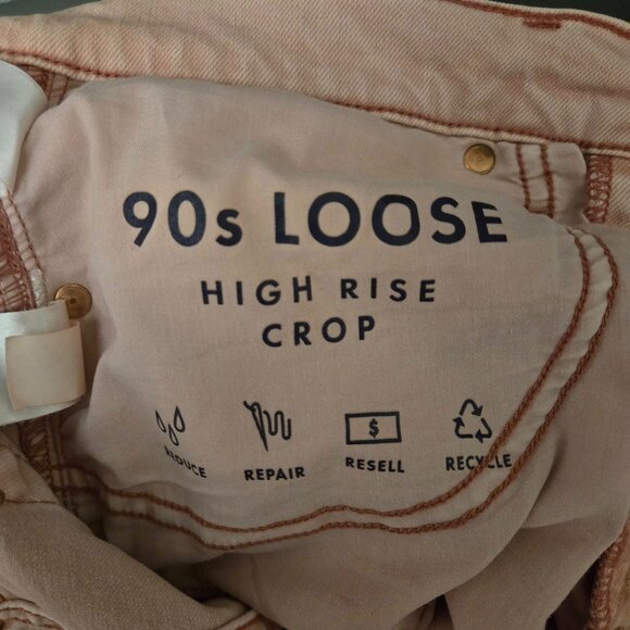 Lucky Brand 90s Loose High Rise Crop Jeans Women’s 10/30 Light Pink Raw Hem - Picture 8 of 10